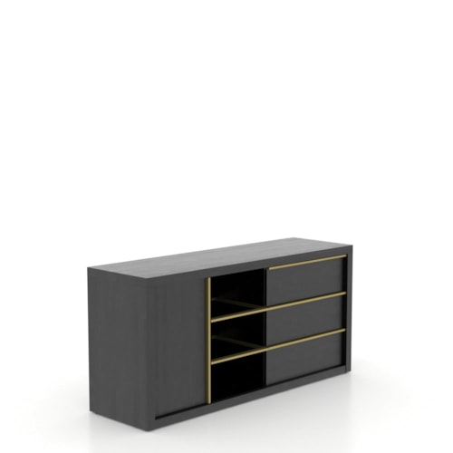 Contemporary Buffet with Gold Finish Metal Accents
