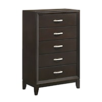 Transitional 5-Drawer Chest in Merlot