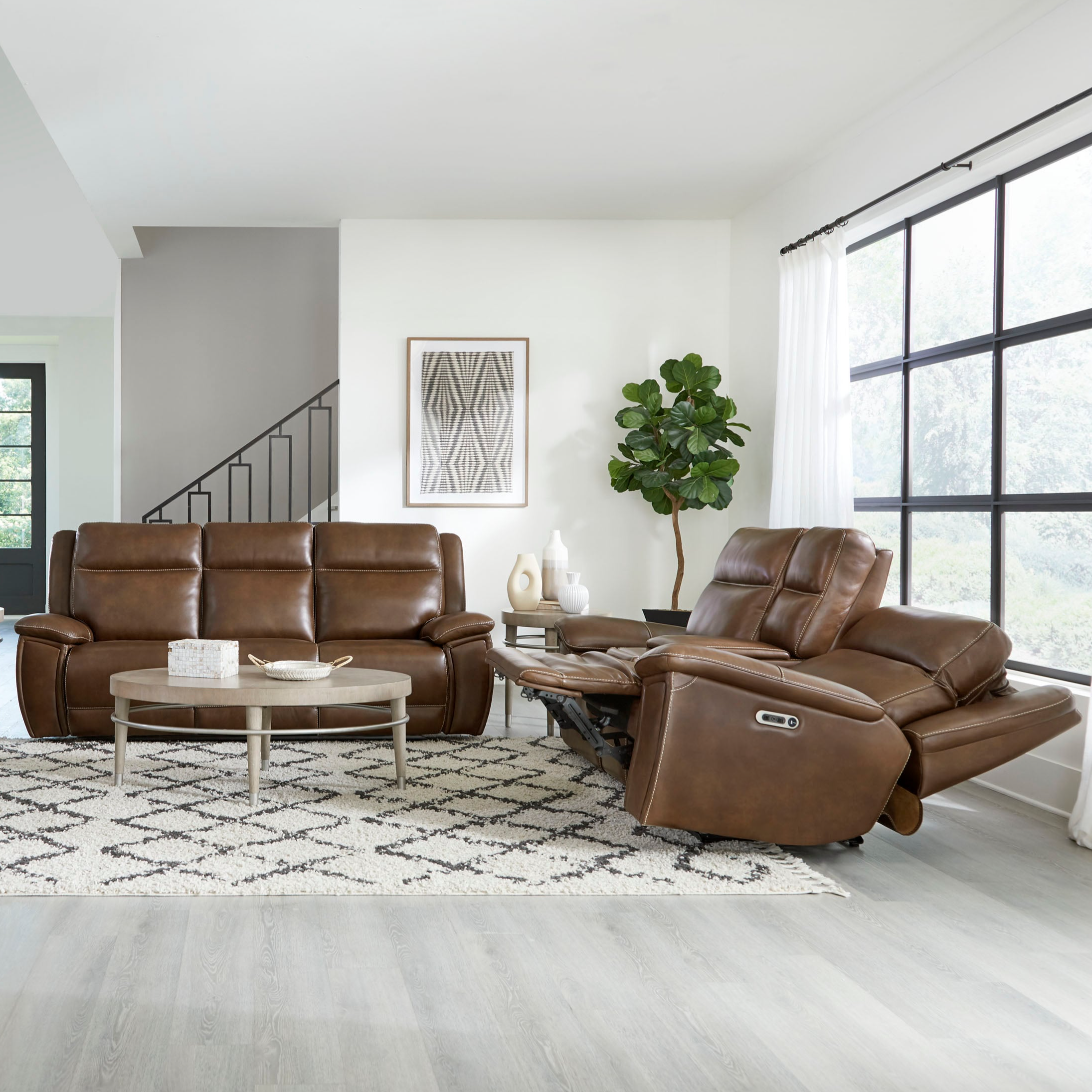 Power Reclining Sofa and Loveseat Set