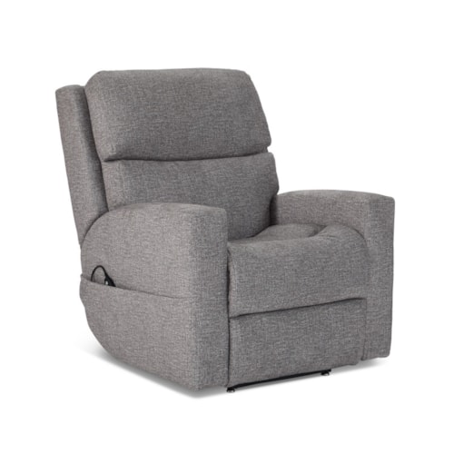 Contemporary Power Lift Recliner with Power Headrest & Lumbar