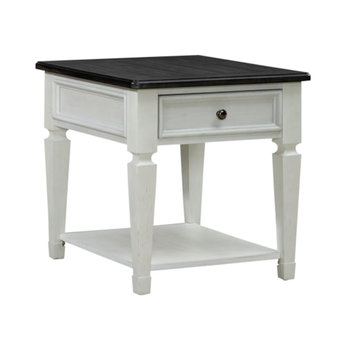 Cottage Drawer End Table with Lower Shelf