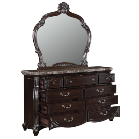 9-Drawer Dresser with Mirror