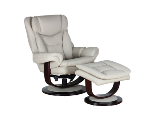 Casual Swivel Recliner and Ottoman Set with Pillow Arms
