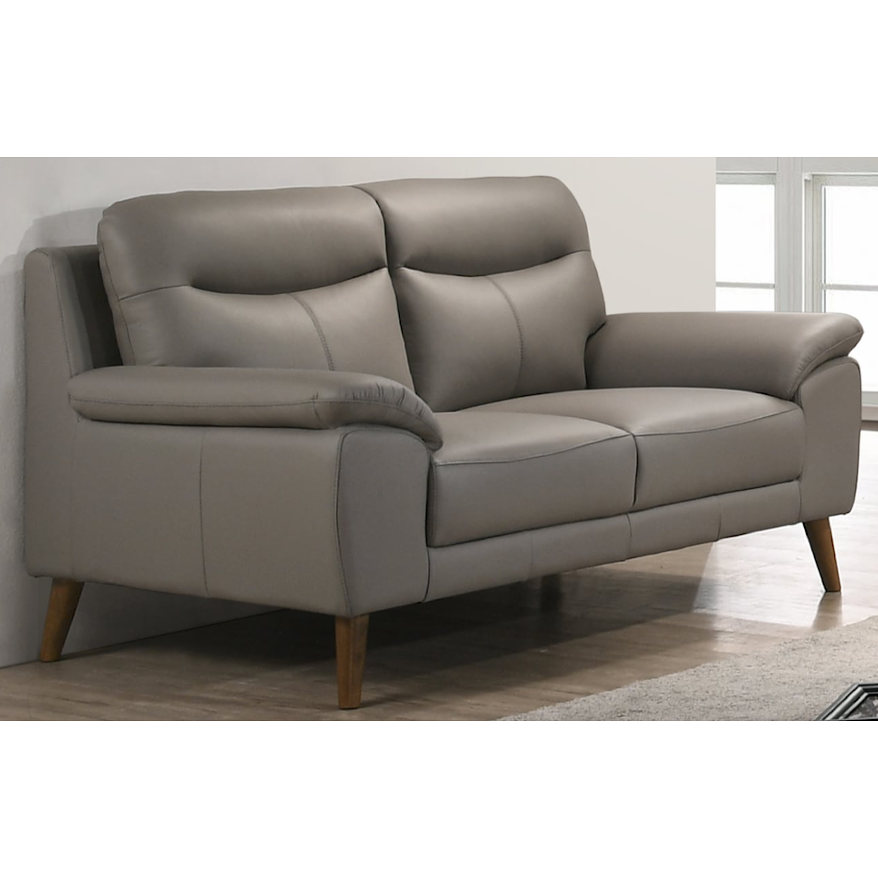 New Classic Furniture Dazio Dazio Loveseat W/Wood Legs-Slate Gray