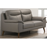Contemporary Loveseat w/Flared Wood Legs