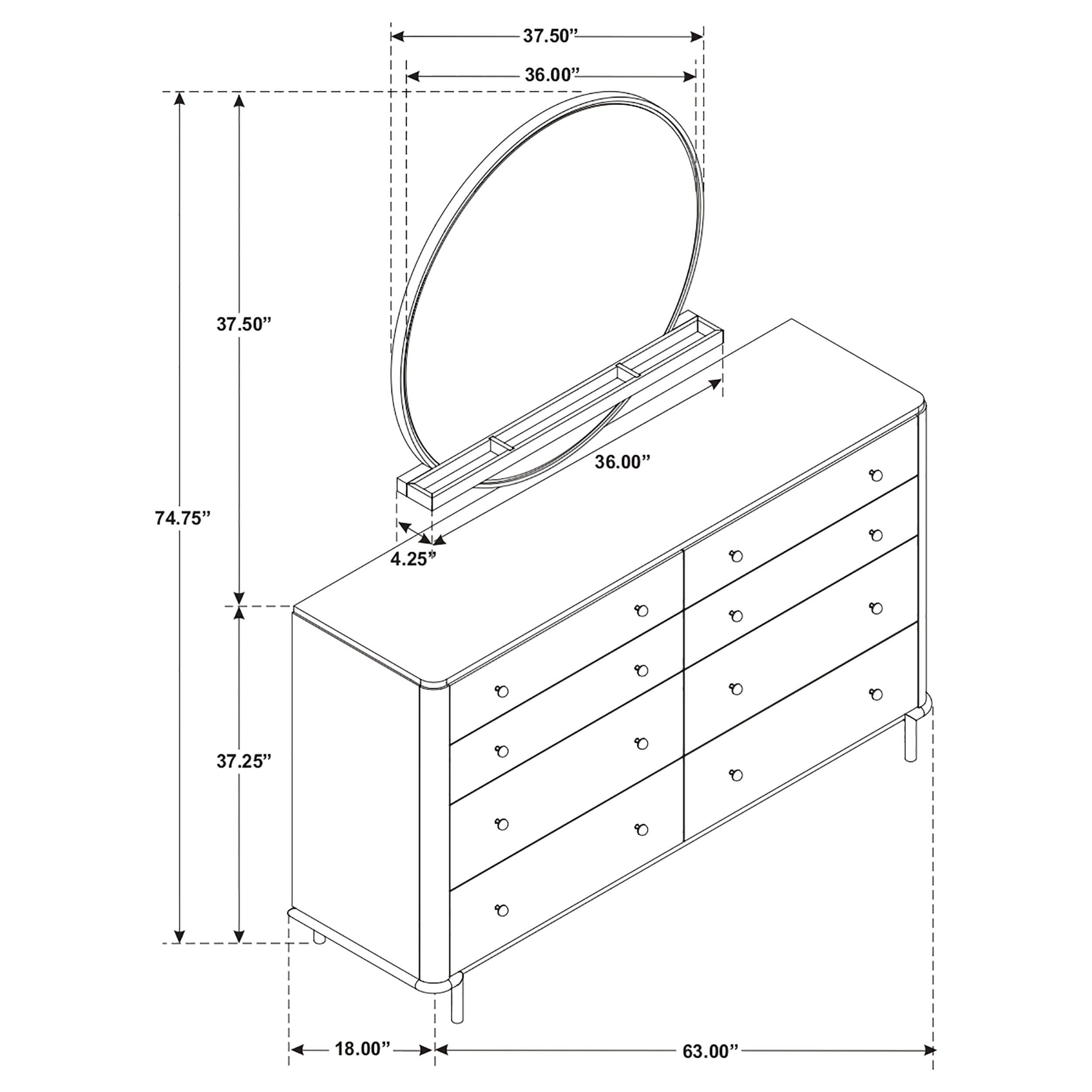 Coaster Arini 8-drawer Dresser w/ Mirror