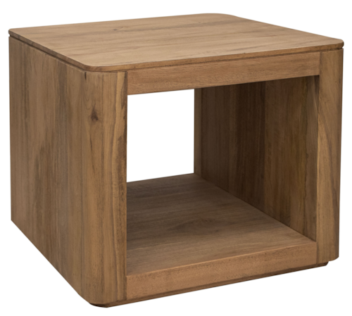Modern Rustic End Table with Open Shelf