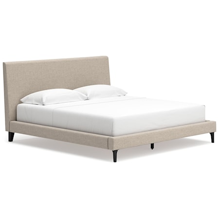 King Upholstered Bed With Roll Slats