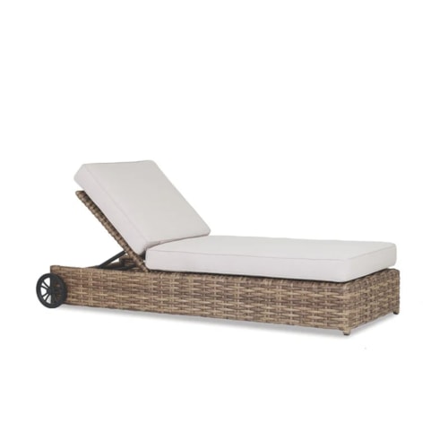 Coastal Outdoor Adjustable Resin Wicker Chaise