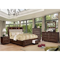 Transitional 5 Piece Queen Bedroom Set with 2 Nightstands