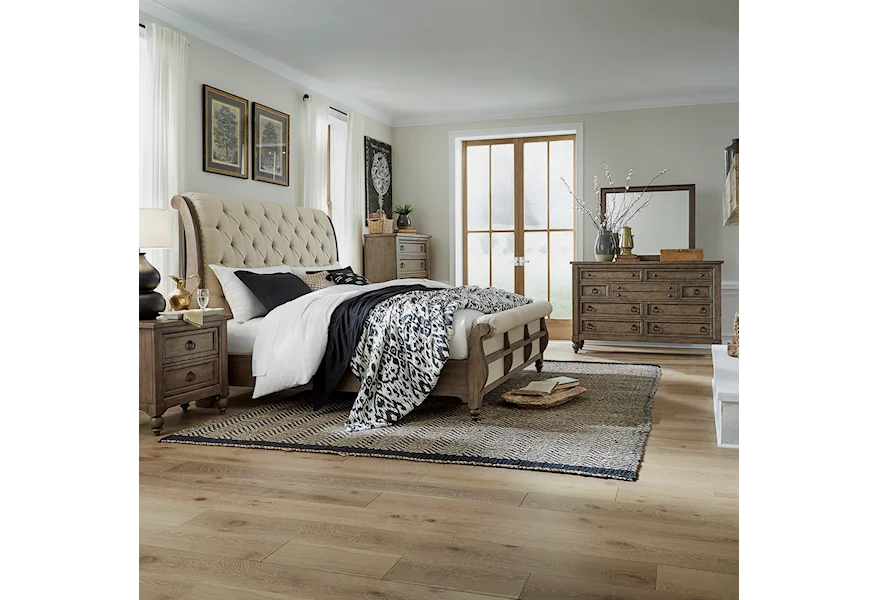 Americana Farmhouse King Sleigh Bed by Liberty Furniture at Lindy's Furniture Company