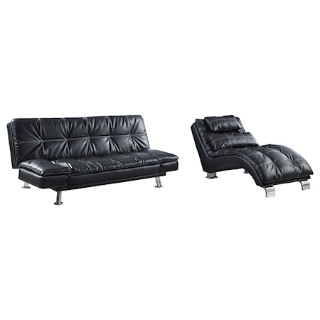 Dilleston Faux Leather Tufted Chaise