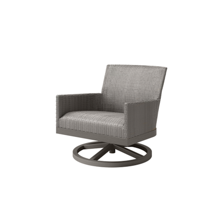 Woven-Cushion Club Swivel Rocker