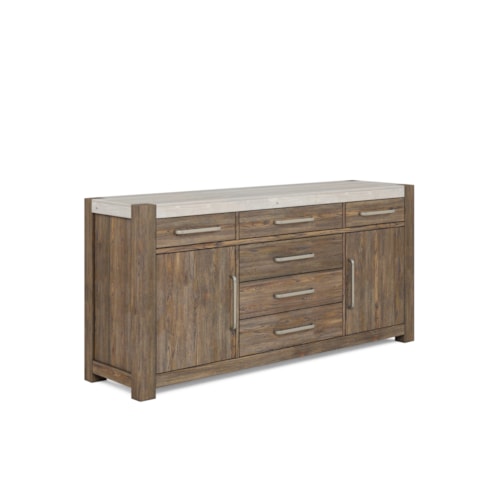 Transitional 6-Drawer Credenza