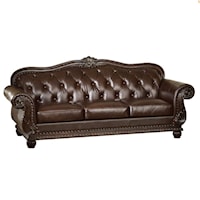 Traditional Sofa with Button-Tufted Back