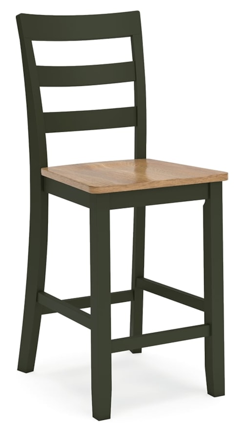 Casual Counter Height Barstool with Ladder Back