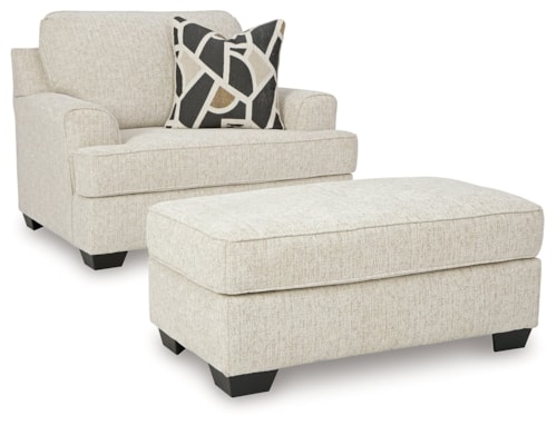 Contemporary Oversized Chair and Ottoman