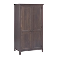 Contemporary 2-Door Bedroom Wardrobe in Smoke Stain Finish