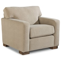Contemporary Chair with Plush Seat Cushion and Track Arms