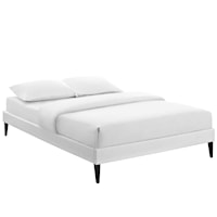 King Vinyl Bed Frame with Squared Tapered Legs