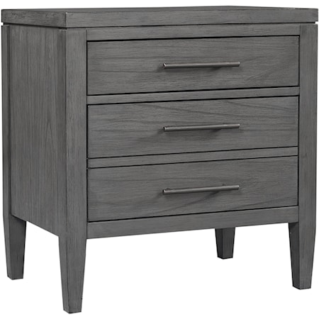 Contemporary 2-Drawer Nightstand with Outlets