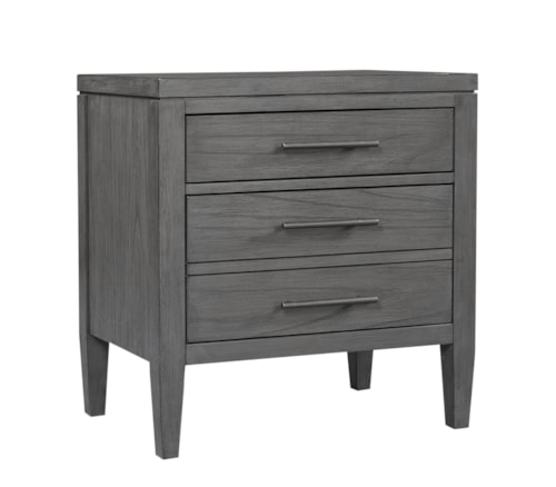 Contemporary 2-Drawer Nightstand with Outlets
