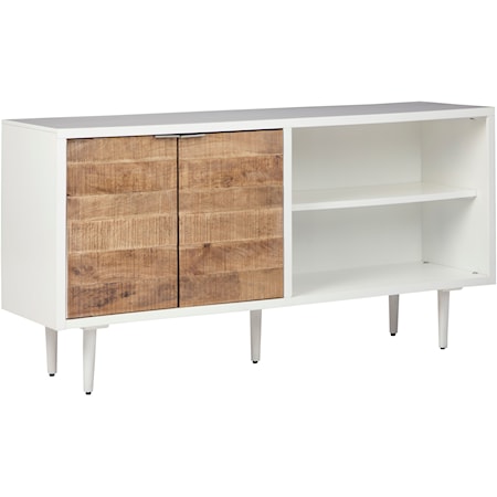 Rustic Two Tone White TV Stand