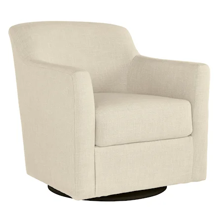 Swivel Accent Chair in Linen Polyester Fabric
