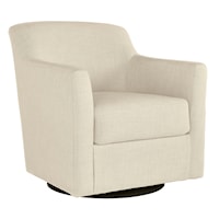 Swivel Accent Chair in Linen Polyester Fabric