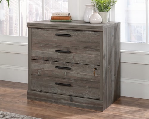 Modern Farmhouse 2-Drawer Lateral File Cabinet with Lock
