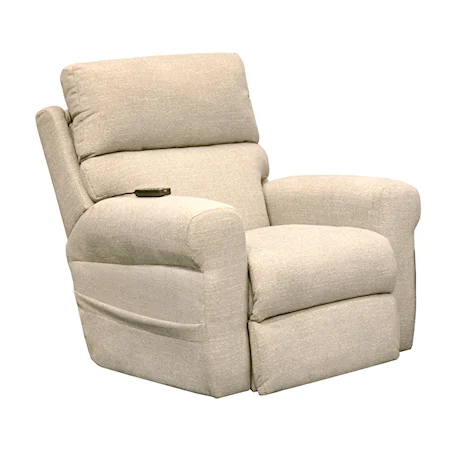 Casual Power Rocker Recliner with Power Headrest and Massage