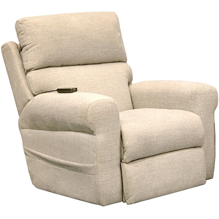 Casual Power Rocker Recliner with Power Headrest and Massage