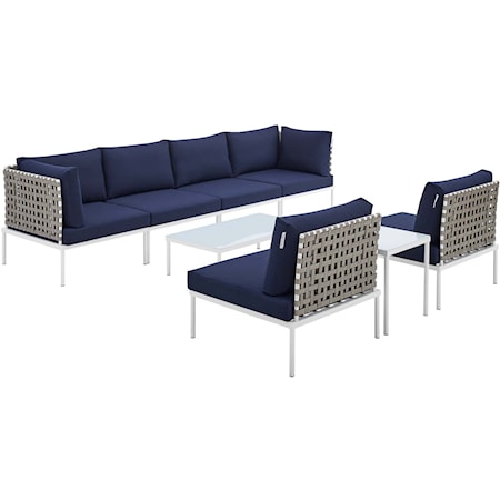 Outdoor 8-Piece Aluminum Sectional Sofa Set