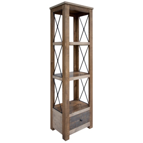 Rustic Bookcase with Open Shelving