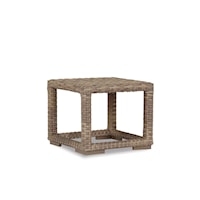 Transitional Outdoor Resin Wicker End Table