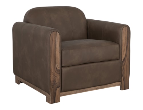Modern Rustic Arm Chair with Exposed Wood Accents