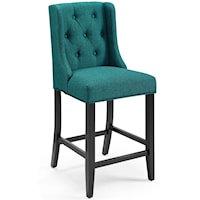 Tufted Button Upholstered Fabric Counter Stool