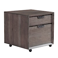 Modern Rolling File Cabinet with Two Drawers