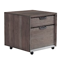 Contemporary 2-Drawer File Cabinet with Casters