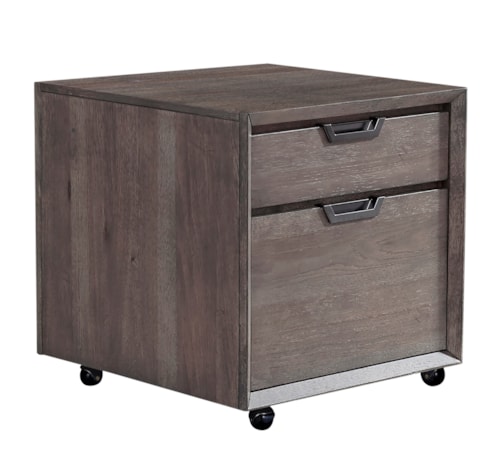 Contemporary 2-Drawer File Cabinet with Casters