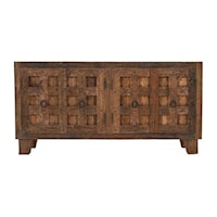 Colton Rustic 4-Door Reclaimed Wood Accent Cabinet