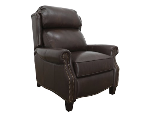 Transitional Push Back Recliner with with Nail Head Trim