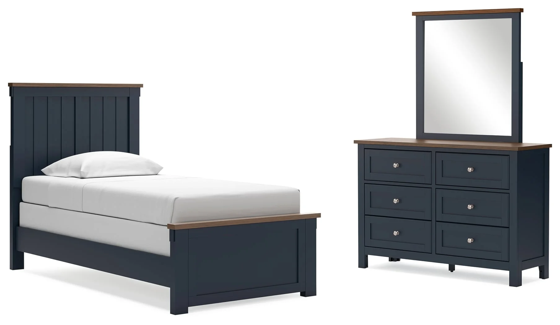 Ashley Signature Design Landocken B414B6 Twin Panel Bed, Dresser And ...