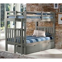 Cambridge Twin over Twin Bunk Bed with Storage