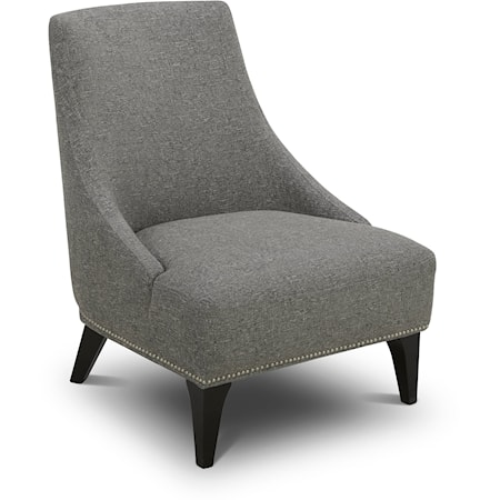 Transitional Accent Chair with Nailheads and Tapered Legs