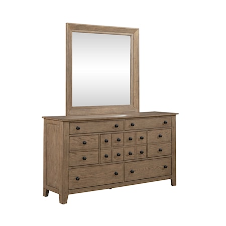 Dresser and Mirror Set