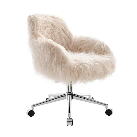 Dawson Faux Fur Barrell Office Chair Pnk