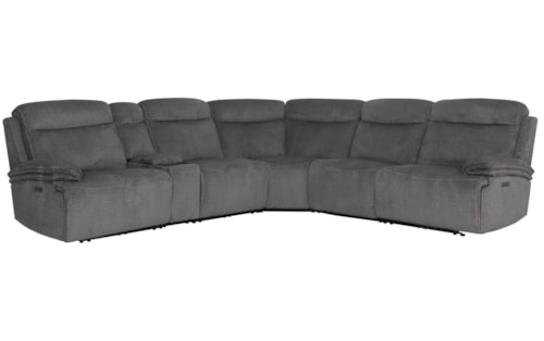 Casual Zero Gravity 6-Piece Power Reclining Sectional Sofa with Entertainment Console