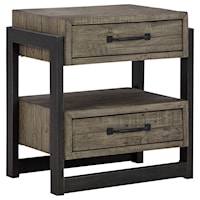 Rustic Reclaimed Wood Nightstand with Smooth-Gliding Drawers