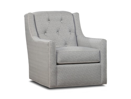 Transitional Swivel Glider Chair with Button Tufting